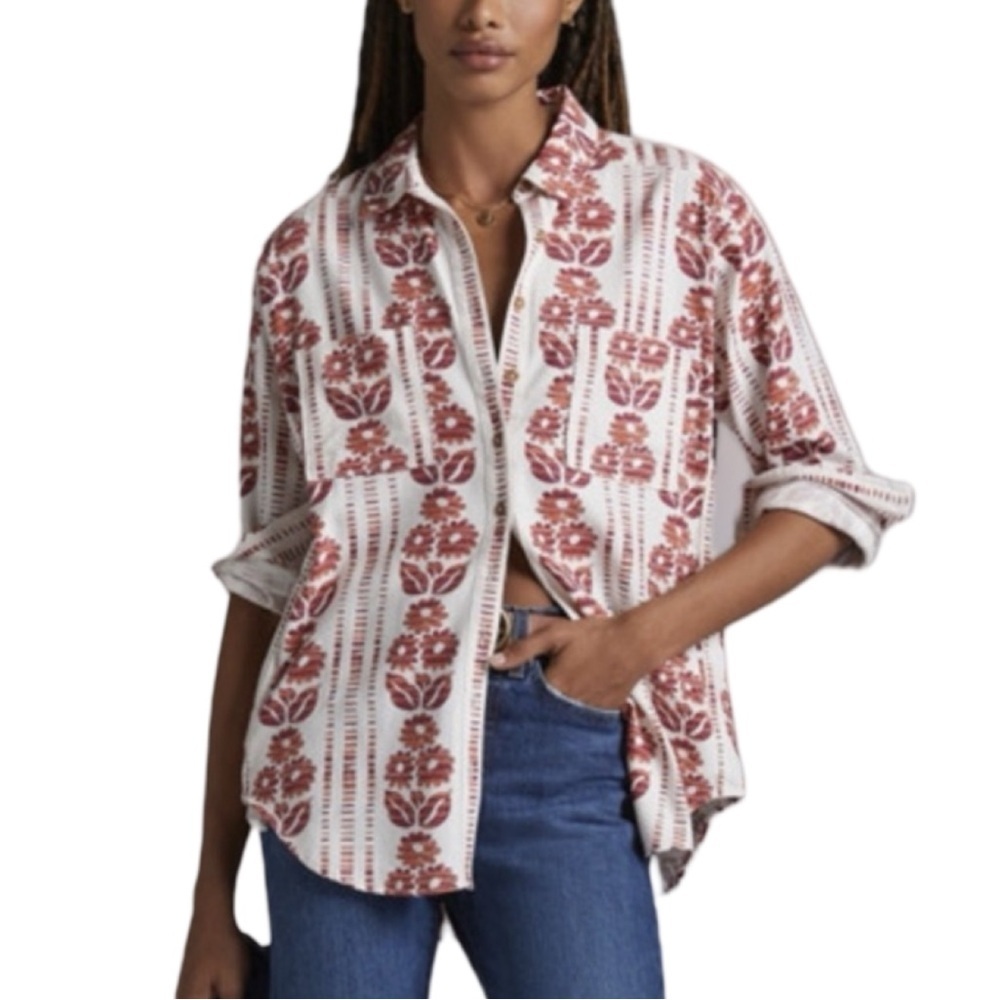 Pilcro by Anthropologie Button-Down Shirt/Tunic in Gorgeous Floral Print. Size M